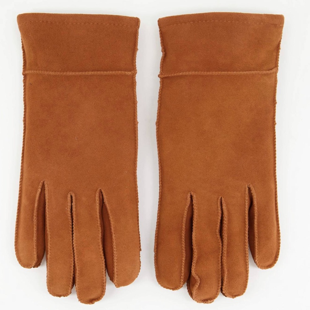 New! women's Barney's Originals Real Sheep Skin Lined Gloves Small Medium suede